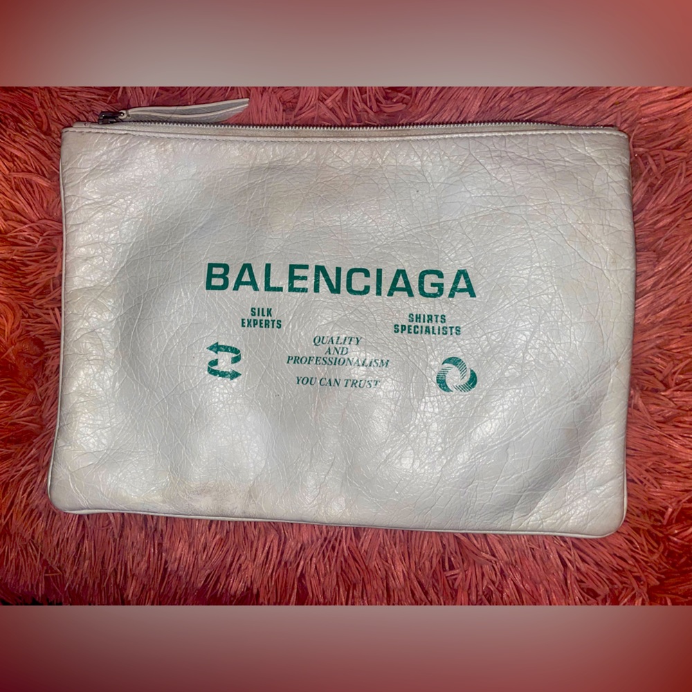 Authentic Balenciaga Recycle Logo Supermarket Clip Pouch